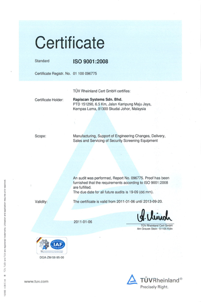 ISO9001 2008 RSM 2011